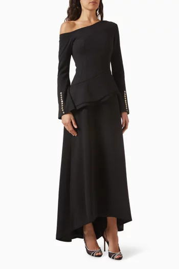 One-shoulder Peplum Dress