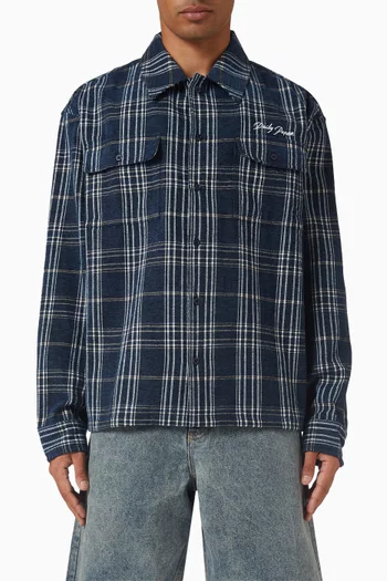قميص شينل بنقشة مربعات قطن