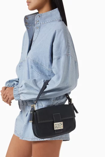 Baguette Shoulder Bag in Cotton Canvas