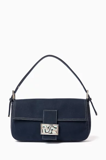 Baguette Shoulder Bag in Cotton Canvas