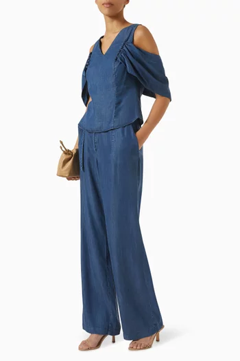Cold-shoulder Top in Denim
