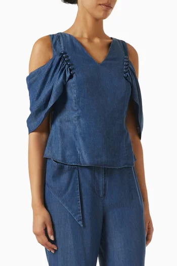 Cold-shoulder Top in Denim