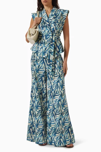 Printed Belted Top