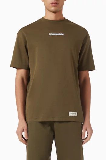 Relaxed Fit Embroidered T-shirt in Cotton Luxe