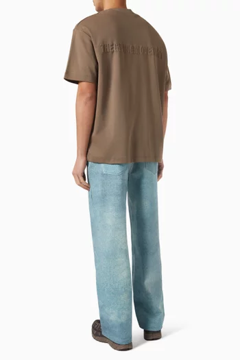 Relaxed Fit Embossed T-shirt in Cotton Luxe