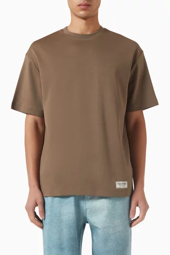 Relaxed Fit Embossed T-shirt in Cotton Luxe