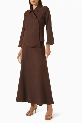 Structured Shirt & Maxi Skirt Set
