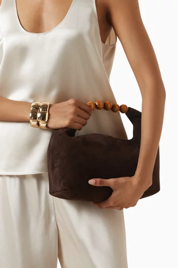 Medium Janie Top-handle Bag in Suede