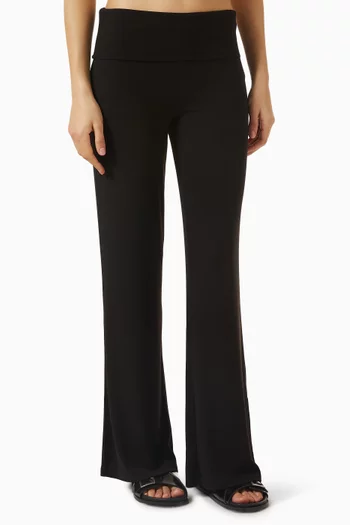 365 Rib Fold-waist Flared Pants