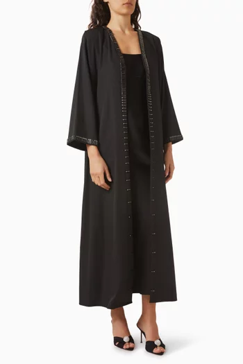Embellished Abaya in Crepe