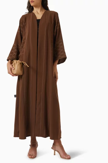Embroidered Abaya in Crepe