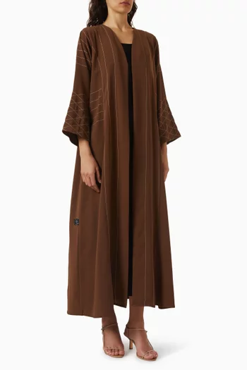 Embroidered Abaya in Crepe
