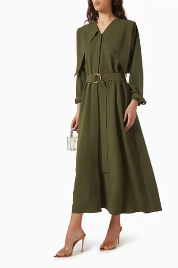 Belted Abaya in Crepe
