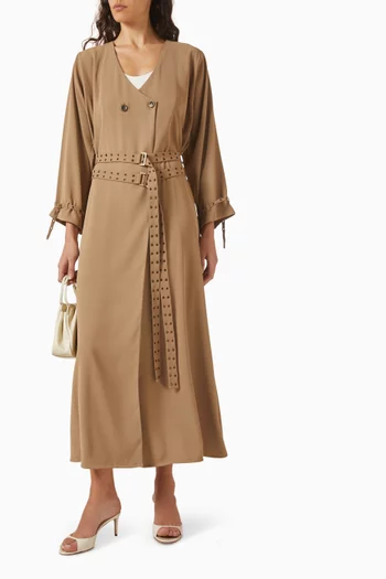 Belted Abaya in Crepe