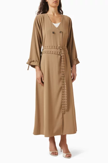 Belted Abaya in Crepe