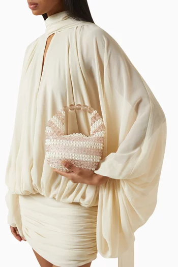 Small Jodie Beaded Top-handle Bag