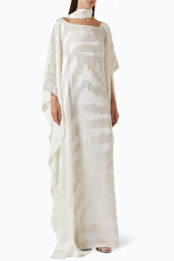 Streep Kaftan in Jacquard