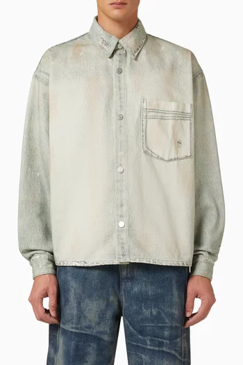 Maza Printed Shirt in Denim