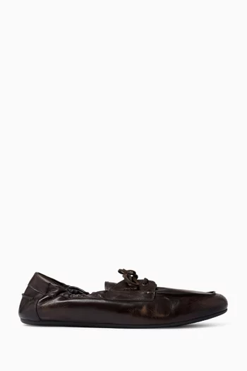 Shuffle Laced Shoes in Antiqued Leather