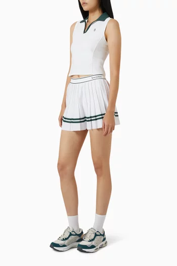 Serif Logo Pleated Mini Skirt