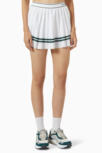 Serif Logo Pleated Mini Skirt