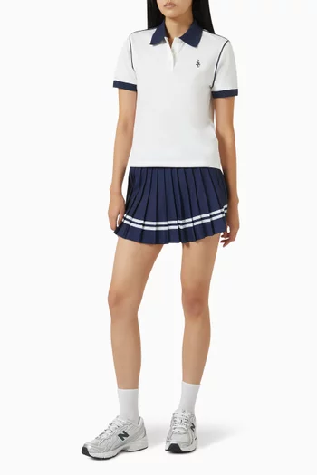 Serif Logo Pleated Mini Skirt