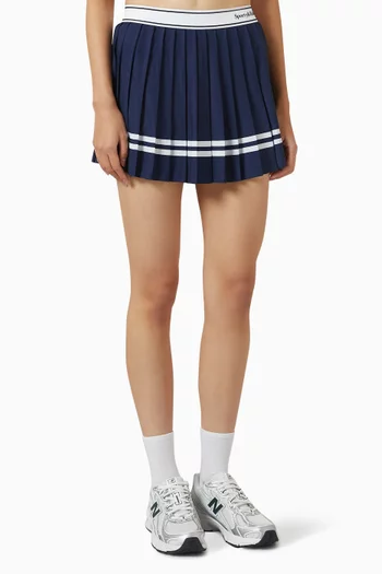 Serif Logo Pleated Mini Skirt