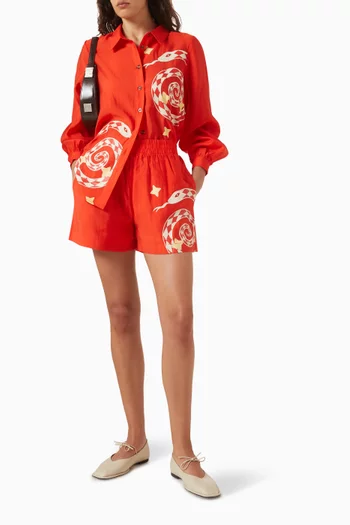 Elissa Snake-print Shorts