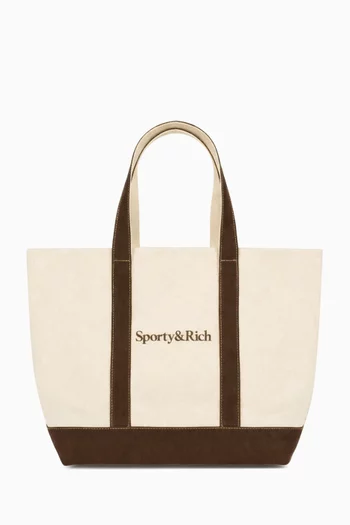 Medium Signature NY Logo Tote in Cotton Canvas