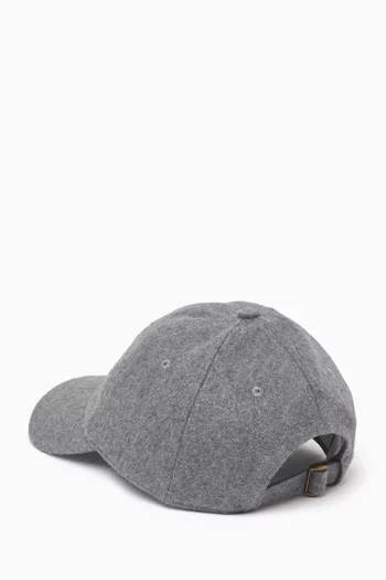 Signature Logo Baseball Cap in Wool