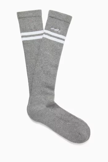 Serif Logo Ski Socks in Cotton