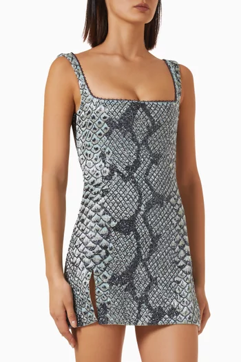 Medusa Embellished Mini Dress