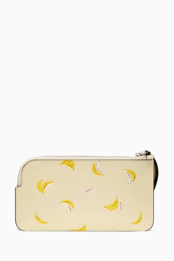 Zippy Banana Wristlet in Leather