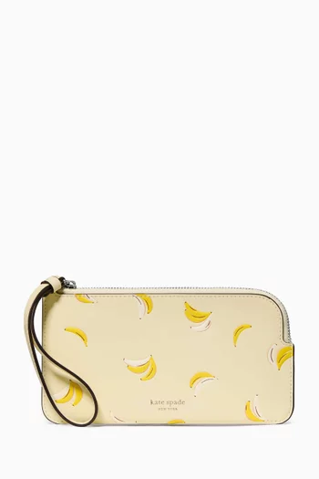 Zippy Banana Wristlet in Leather