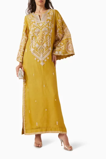 Embroidered Kaftan in Organza