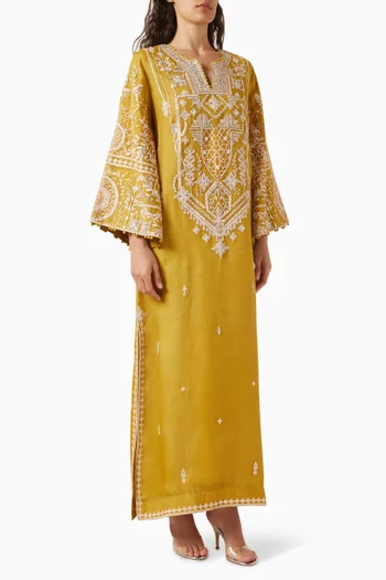 Embroidered Kaftan in Organza