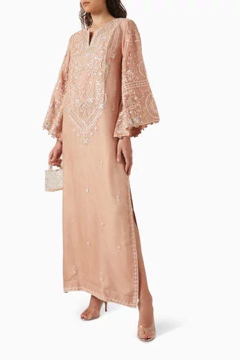 Embroidered Kaftan in Organza
