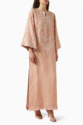 Embroidered Kaftan in Organza
