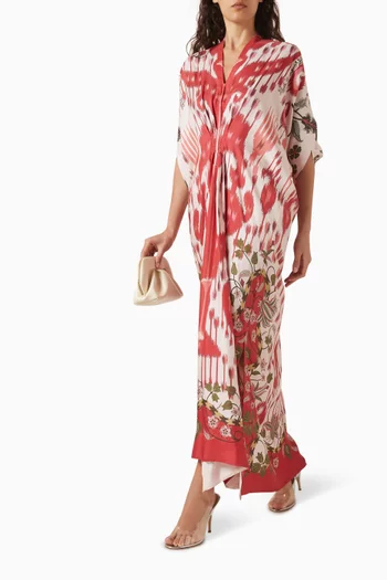 Printed Kaftan in Silk-twill