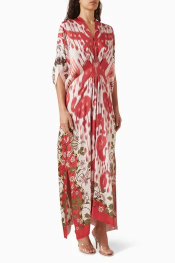 Printed Kaftan in Silk-twill