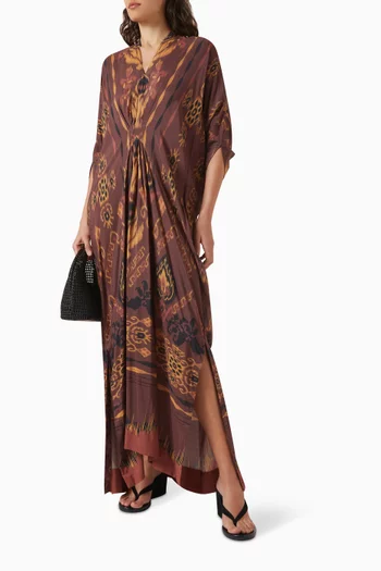 Printed Kaftan in Silk-twill