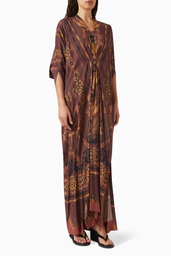 Printed Kaftan in Silk-twill