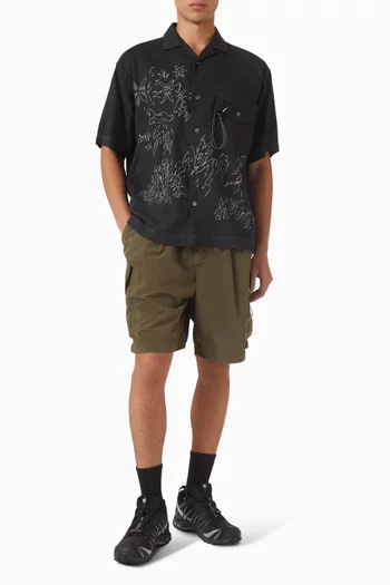 Reflective-embroidery Shirt in Linen Blend
