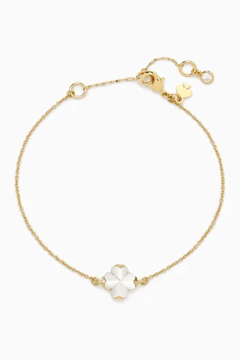 Spade Flower Solitaire Bracelet in Gold-tone Brass