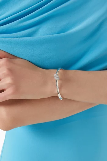 Sailors Knot Hinge Bangle in Silver-tone Brass