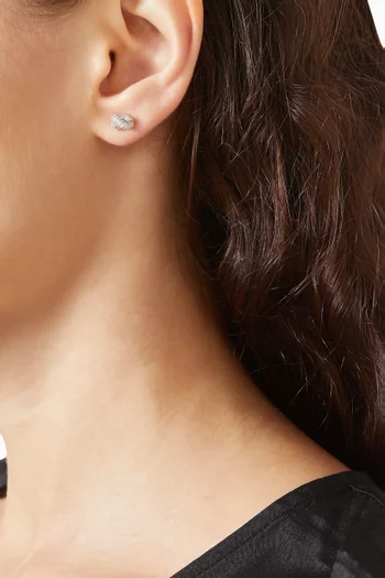 Sailors Knot Stud Earrings in Silver-tone Brass