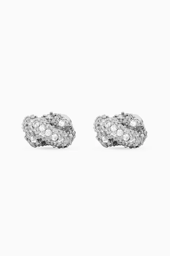 Sailors Knot Stud Earrings in Silver-tone Brass