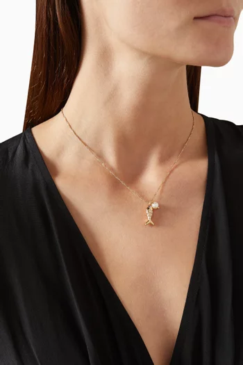 Summer Daze Fish Necklace in Gold-tone Brass