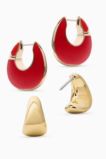 KS Duo Enamel Hoop Earrings