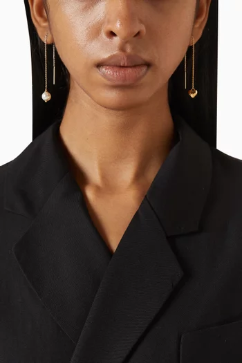 Chain Reaction Threader Earrings in Gold-tone Brass